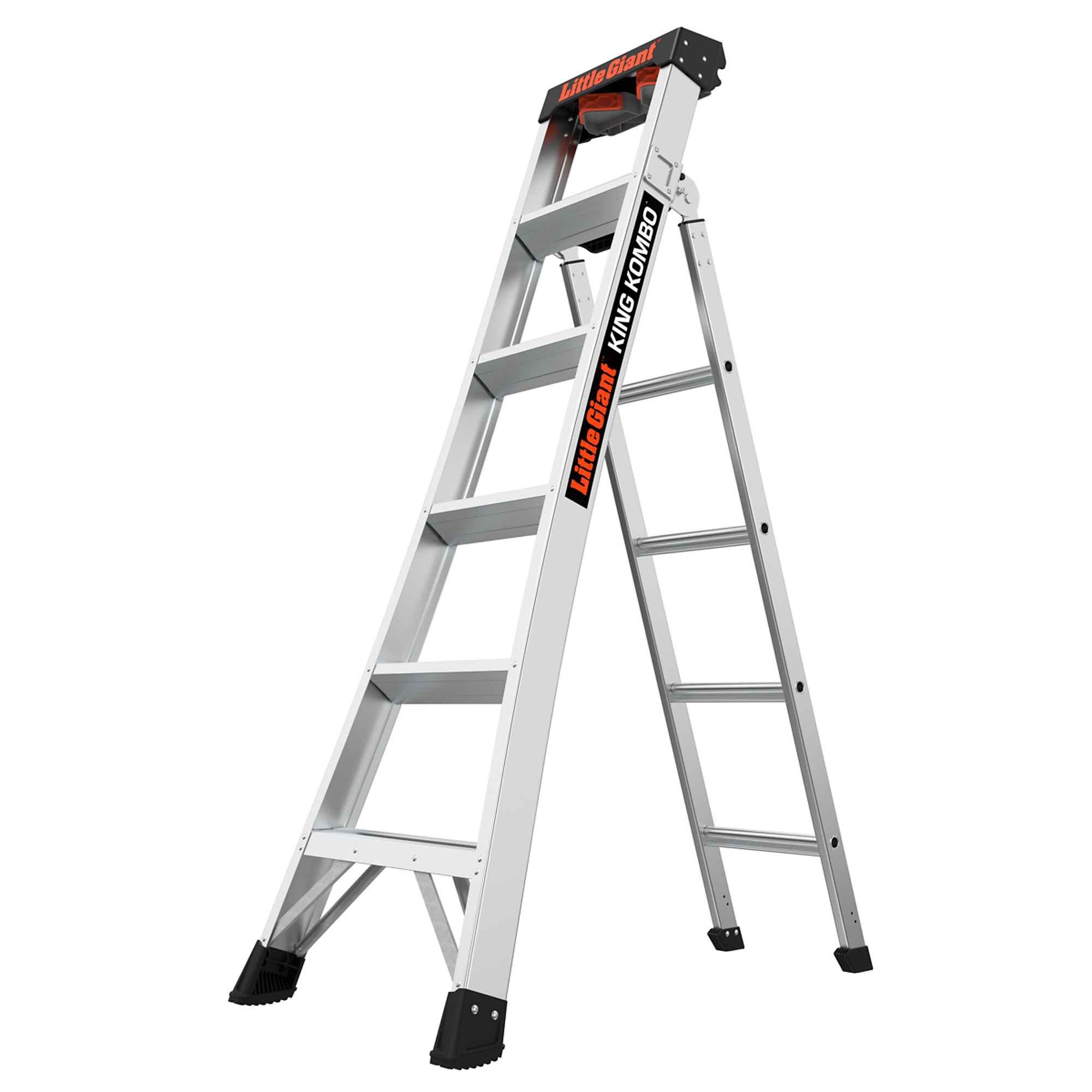 Little Giant King Kombo Professional Combo Ladder - 6ft., Aluminum, 300-Lb. Capacity, Type 1A, Rotating Wall Pad, Model# 14906-001